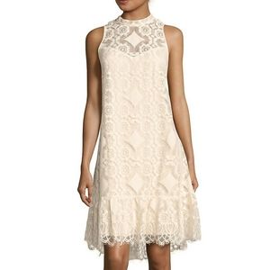 Anthropologie Floreat Manon Cream Lace Shift Dress